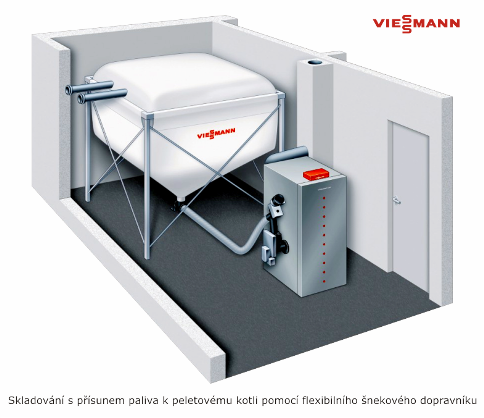 Kompletní systém pro vytápění peletami Viessmann